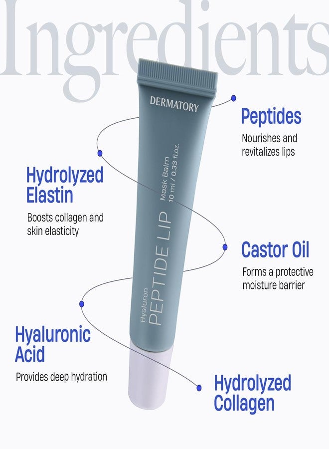 DERMATORY Hyalluron Peptide Volume Lip Mask Balm - Hydrating & Moisturizing Lip Mask for Day & Night Care (10ml) - Image 3